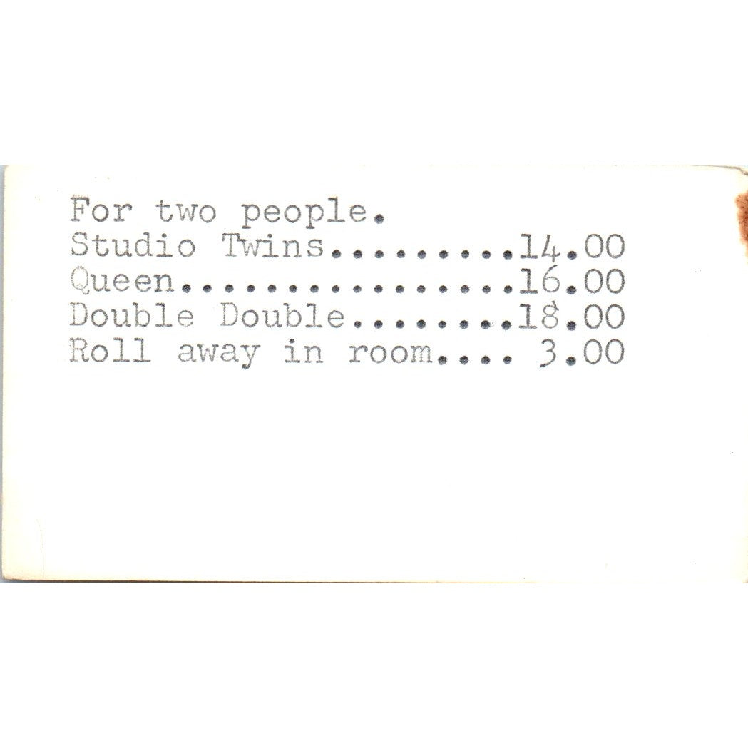 Pat Boone Inn Waldport OR Ron E. Johnson Vintage Business Card SE3-B1