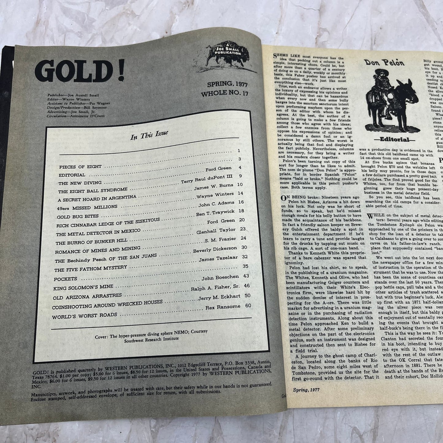 1977 Spring - Gold! Magazine - Treasure Hunting Metal Detecting Prospecting M13