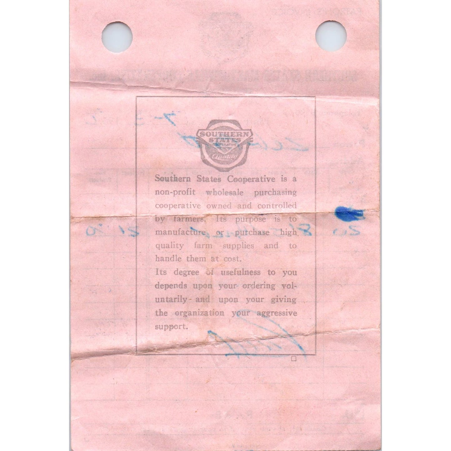 1956 Southern States Martinsville Cooperative Inc VA Receipt Billhead AF1-RR5