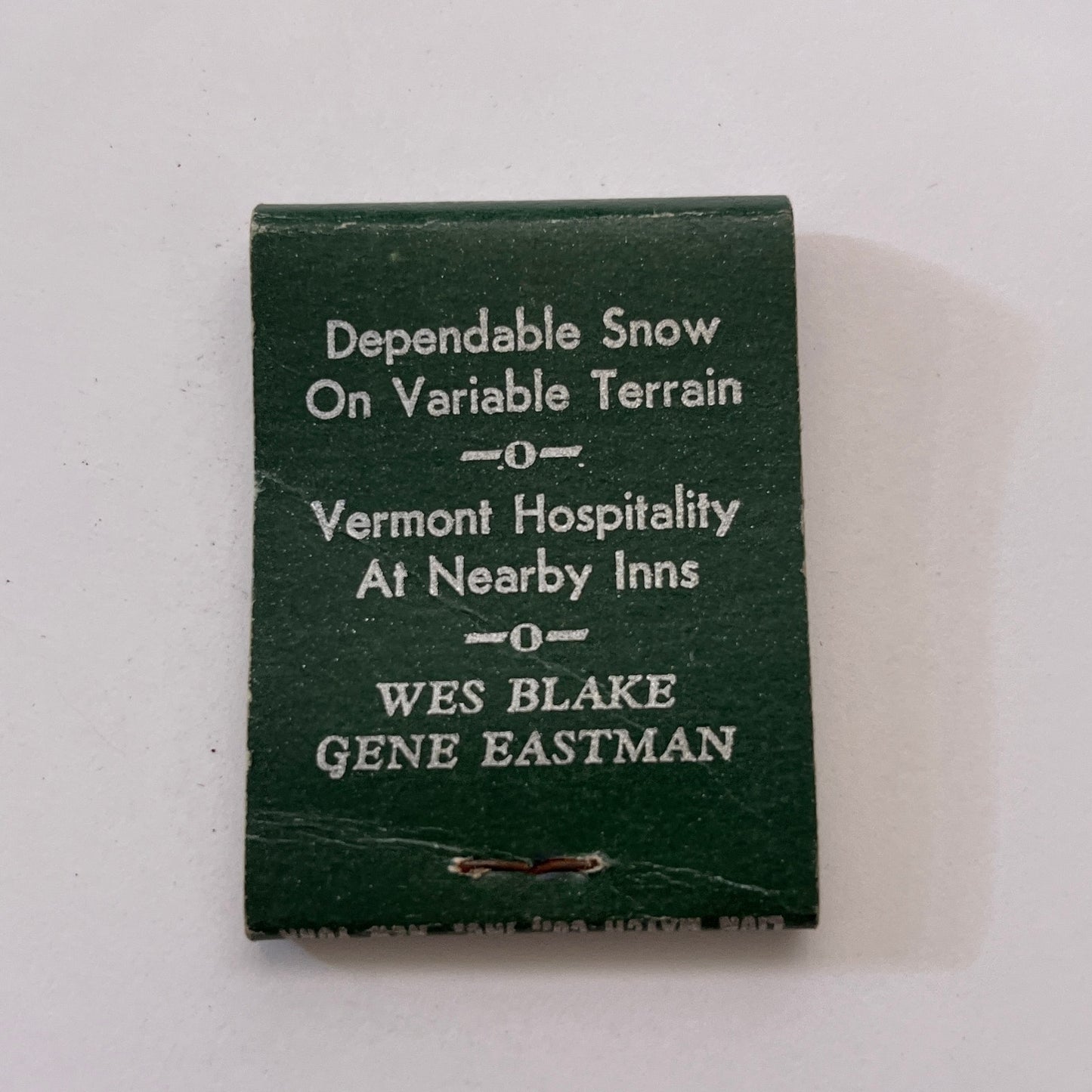 Northeast Slopes Ski Tow East Corinth Wes Blake Gene Eastman Matchbook TB8-MB3-5