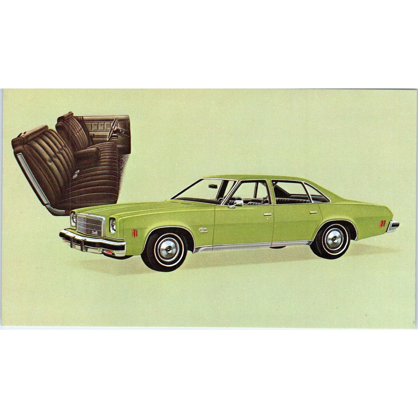 1974 Chevrolet Chevy Malibu Classic Hardtop Green Promo Vintage Postcard PC6