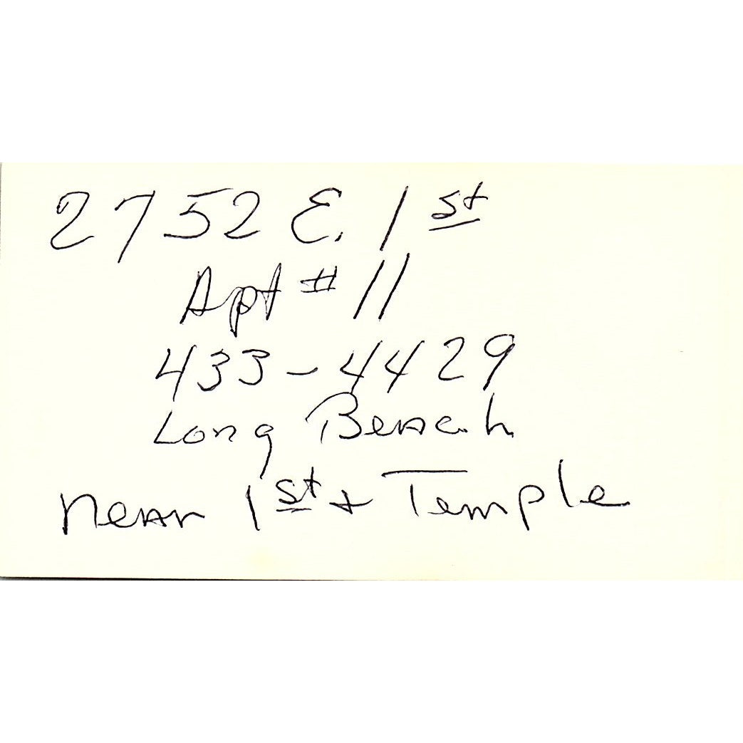 Lance Loud Western Institute of Human Resources Long Beach Business Card SD9-B11