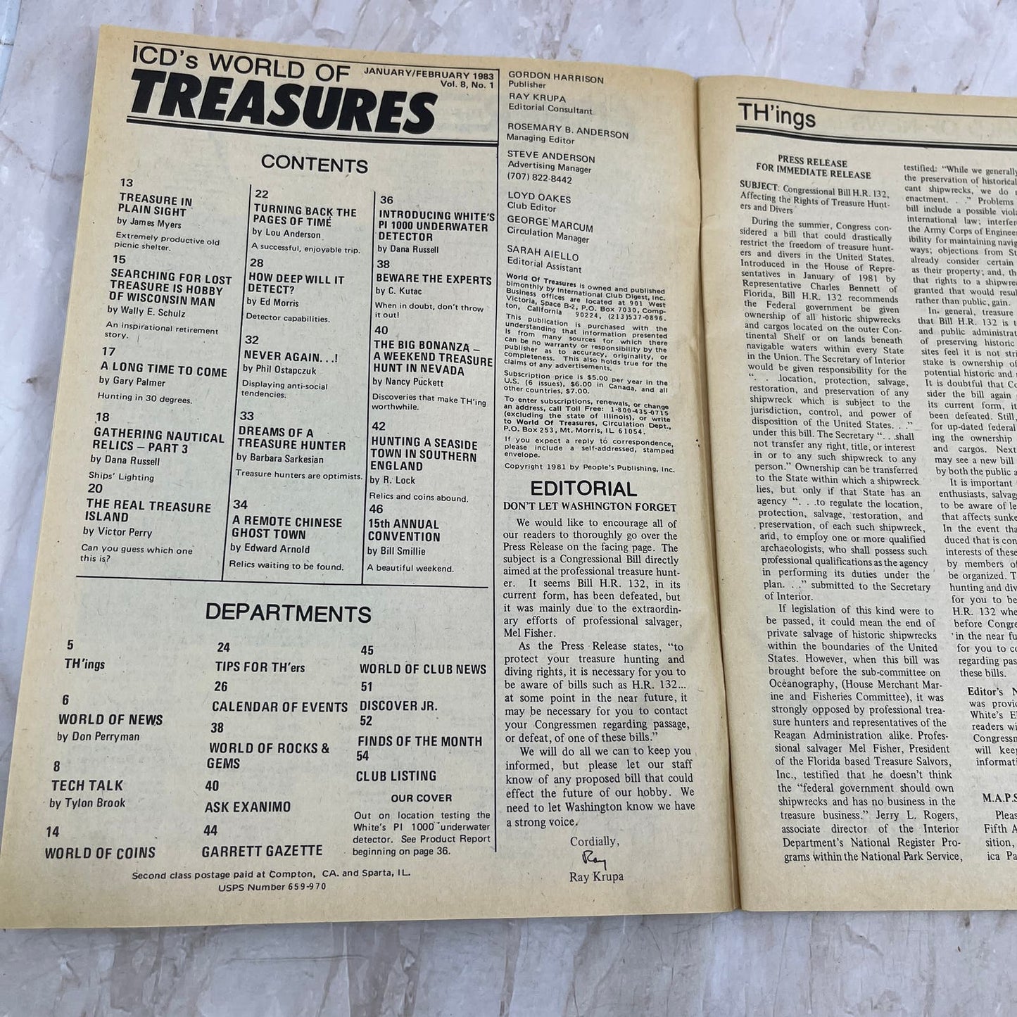 1983 Feb - ICD World of Treasures Magazine - Treasure Hunting Gold Rocks M16