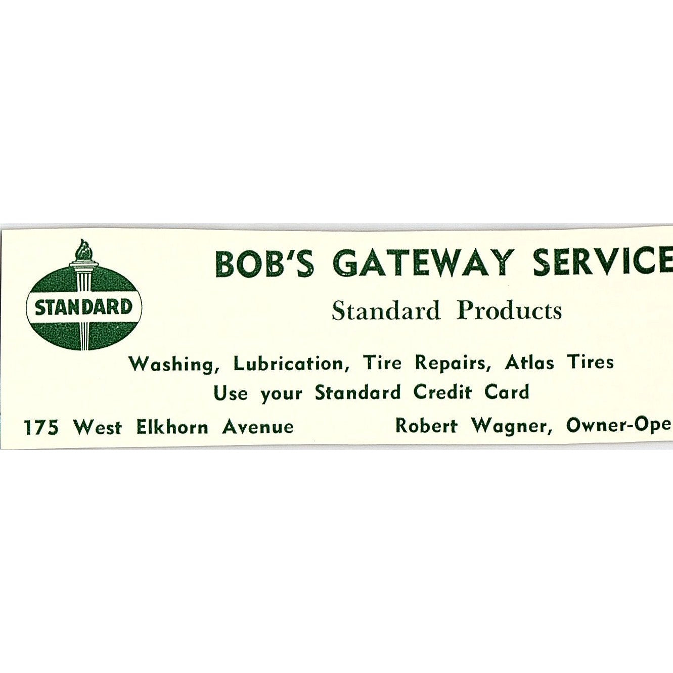 Bob's Gateway Service Robert Wagner Standard Oil 1957 Estes Park CO Ad AG4-M1