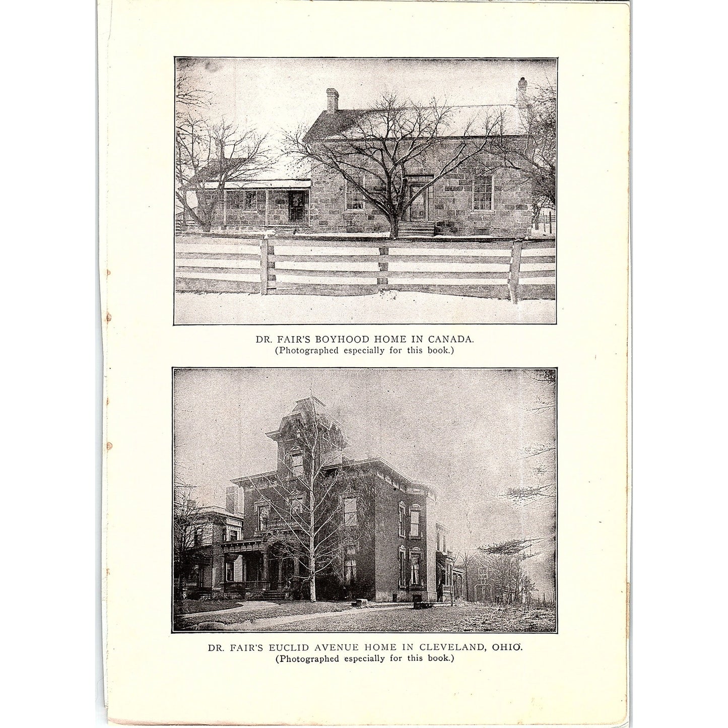 Dr. Fair's Boyhood Home in Canada, Euclid Ave Home in Cleveland Print 6.5x9 V12