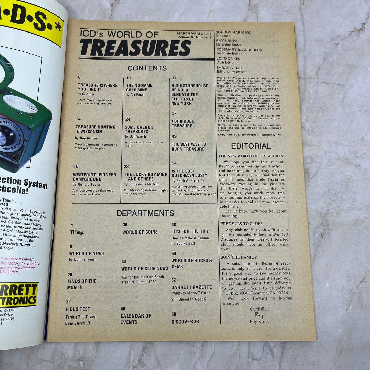 1981 April - ICD World of Treasures Magazine - Treasure Hunting Gold Rocks M16