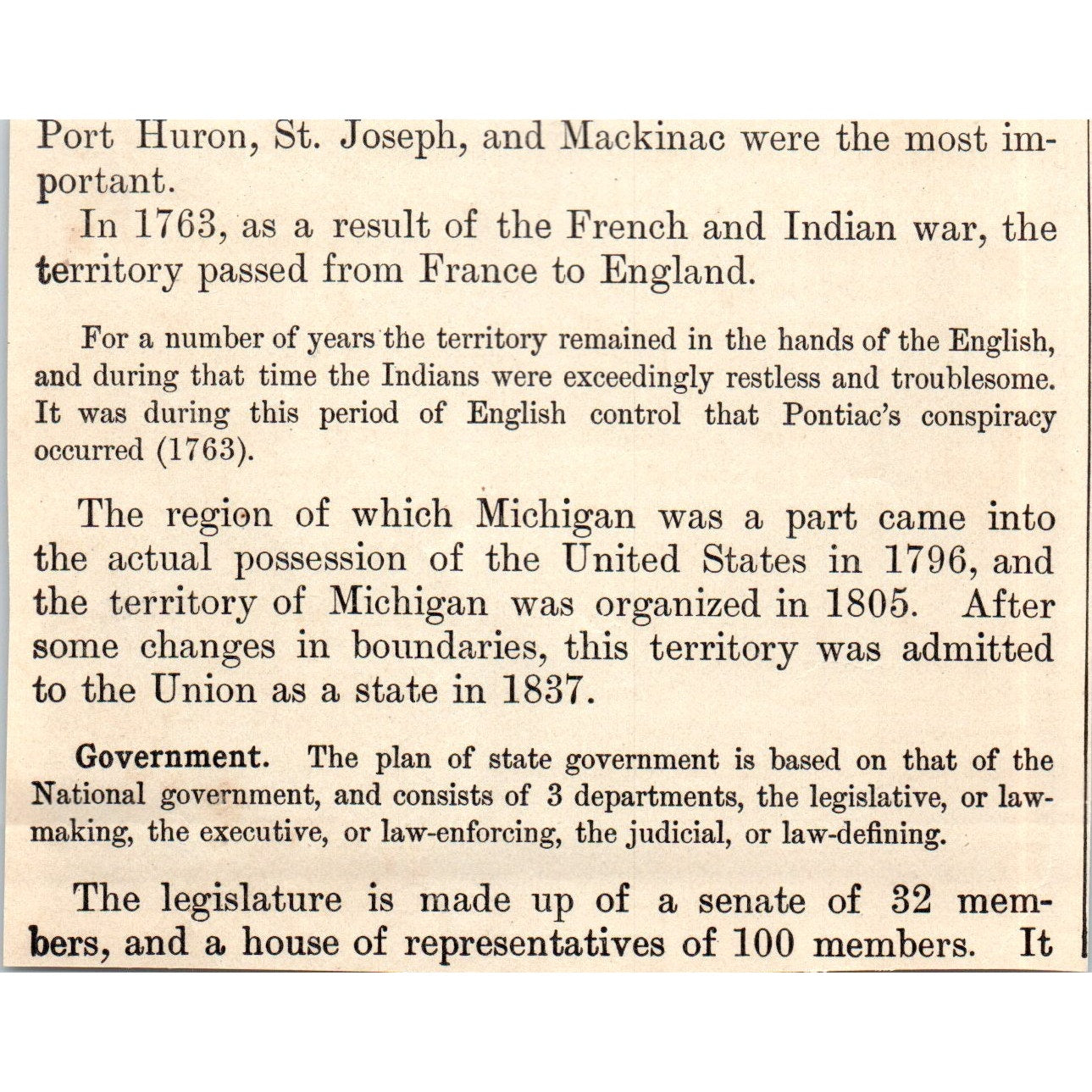 A Street in Detroit Michigan 1901 Engraving AF2-A6