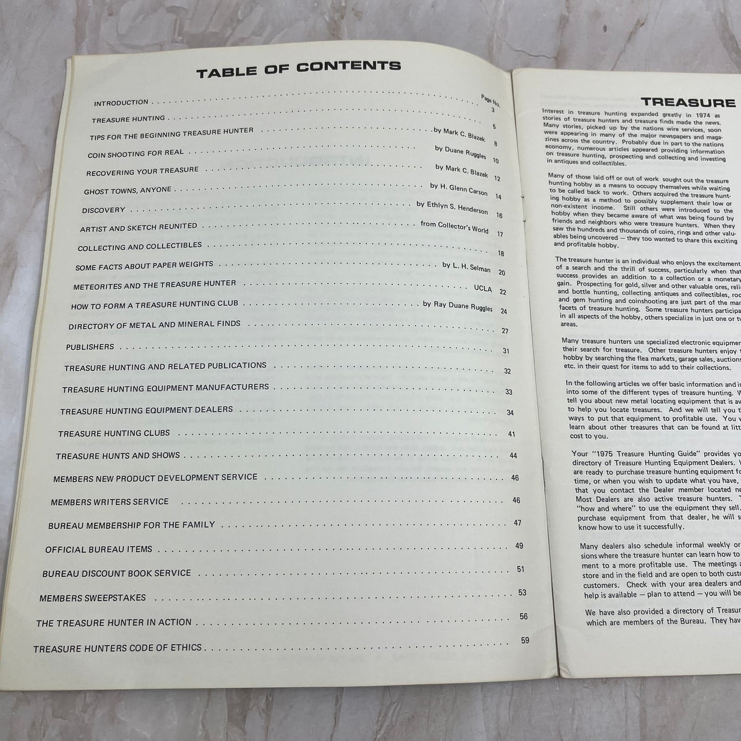 1975 Treasure Hunting Guide - National Treasure Hunting Bureau M18