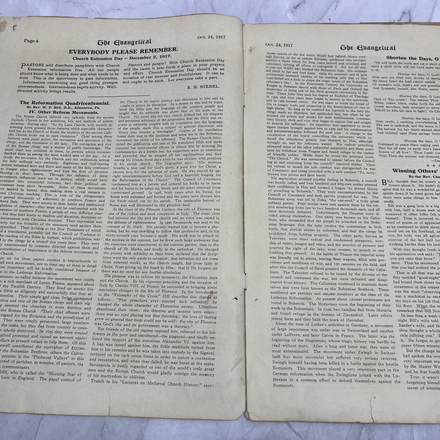 The Evangelical Vol 30 1917 Wilson Declares National Day of Prayer WWI V14-5