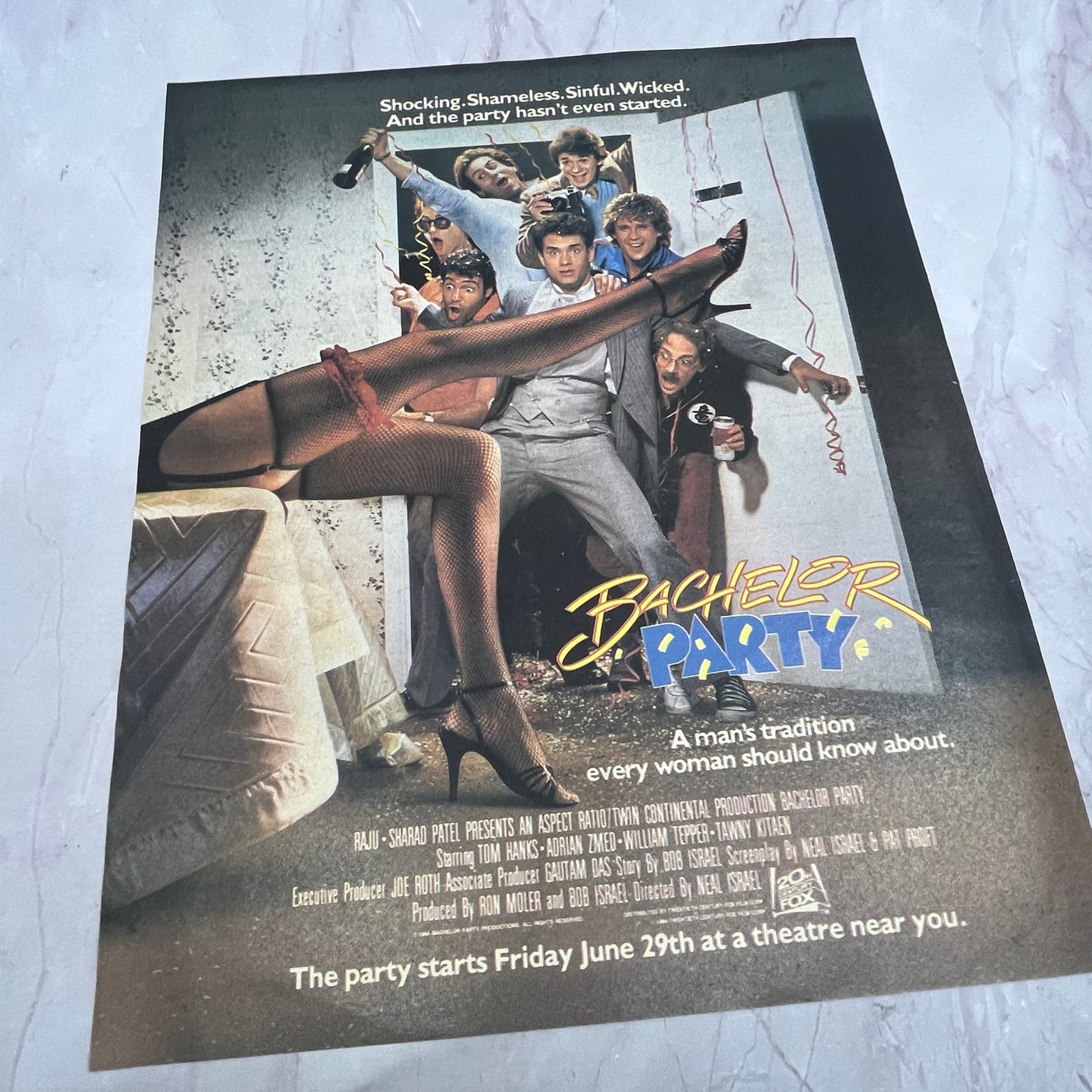 Bachelor Party Tom Hanks 20th Century Fox 1984 Ad V14-7