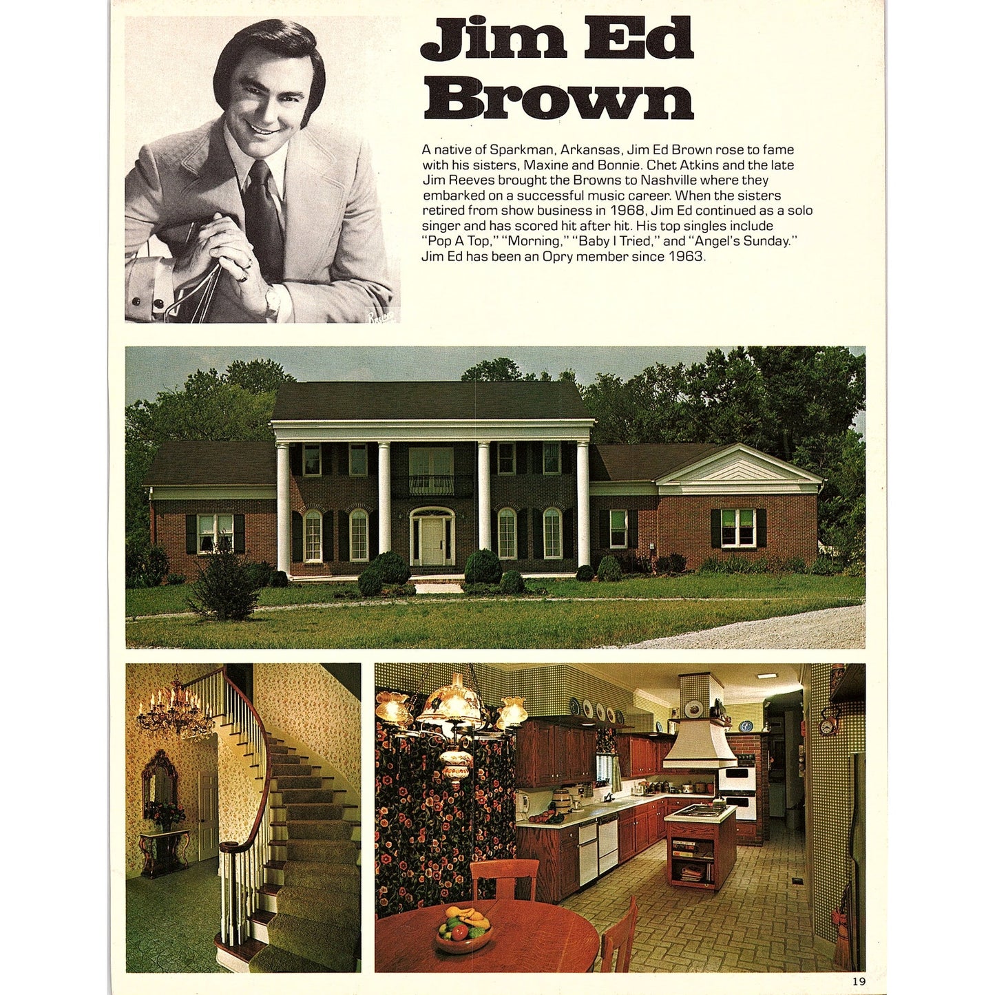 Ferlin Husky - Jim Ed Brown Double Sided Bio & Home 1977 Photo Print AF3-6