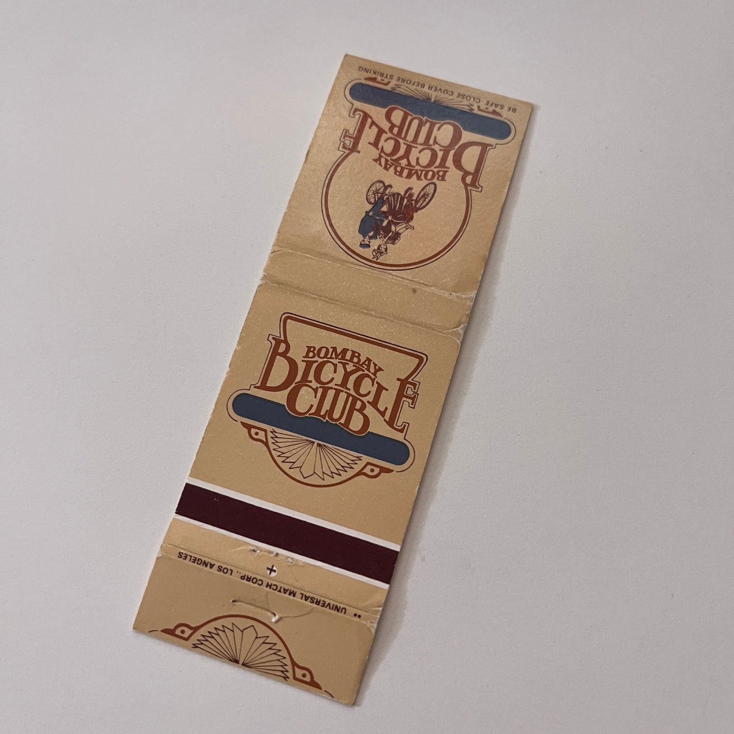 Bombay Bicycle Club Vintage Matchbook Cover TB6-MB2-1