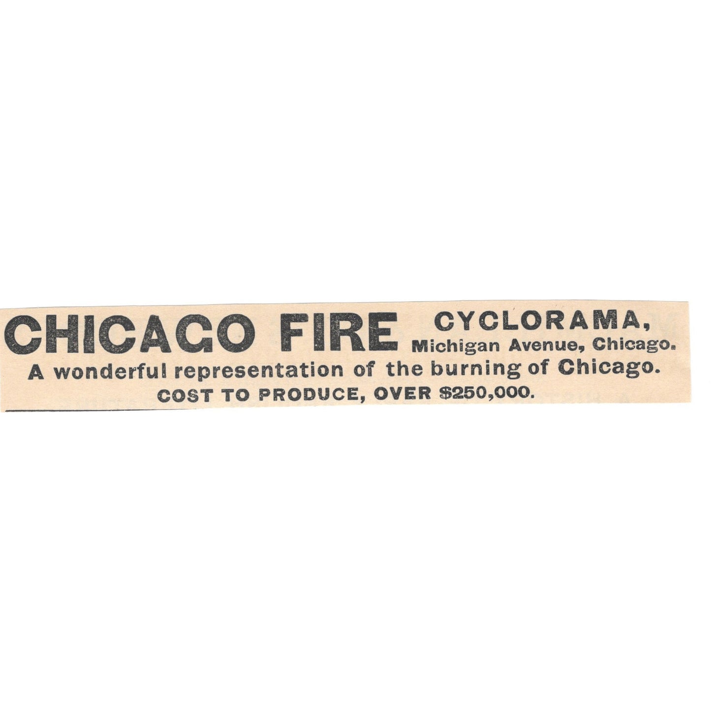 Chicago Fire Cyclorama Michigan Ave Chicago 1892 Magazine Ad AK6-H1
