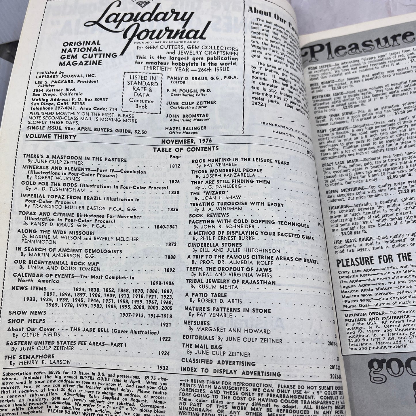 Liberty Bell in Jade - Lapidary Journal Magazine - Nov 1976 M26