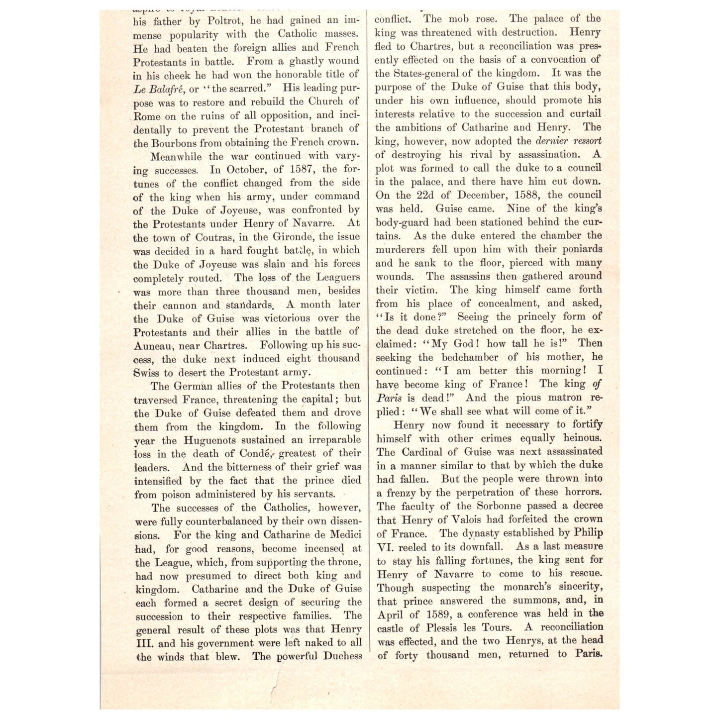 Murder of the Duke of Guise A. de Neuville 1911 Engraving Print AF5-11