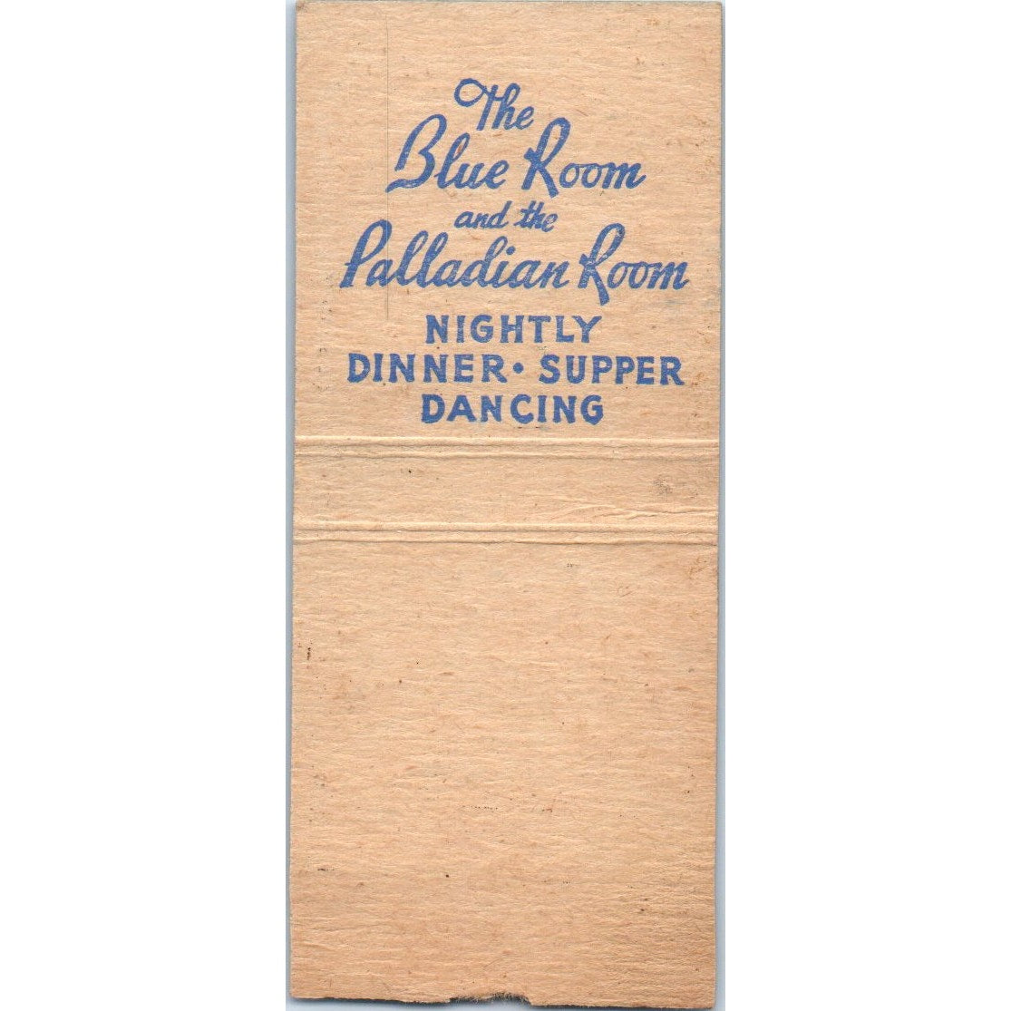 Shoreham Hotel Washington DC Blue & Palladian Room Vtg Matchbook Cover SF4-Y8