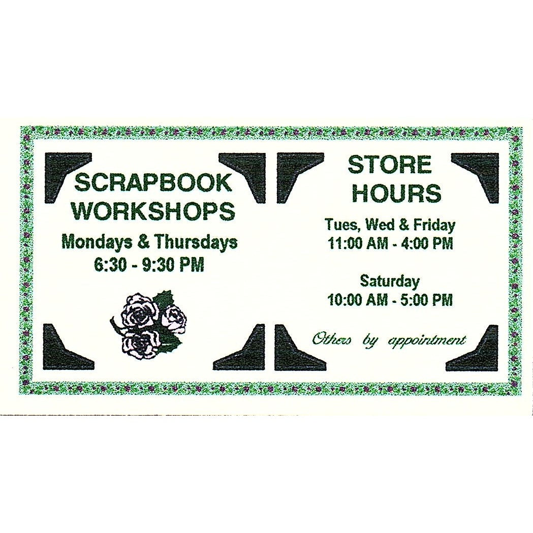 Lifetime Memories Scrapbook Store Herscher IL Debbie Daly Business Card SC9-B10