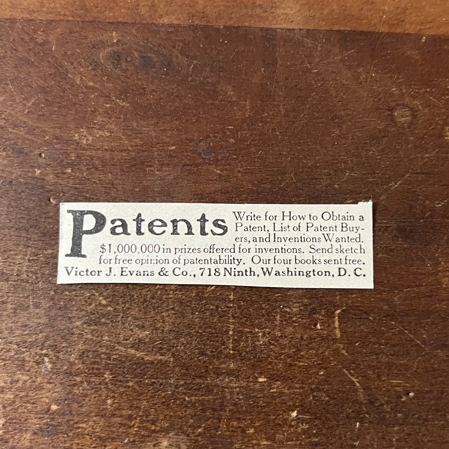 Victor J. Evans & Co Patent Lawyer Washington DC 1/2x2 c1915 Ad AF6-S8