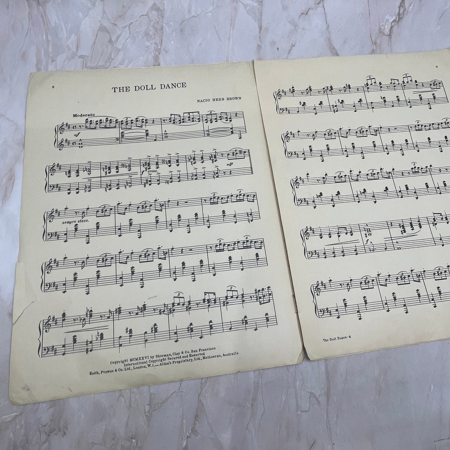 1926 Doll Dance - Nacio Herb Brown Sheet Music FL6-5