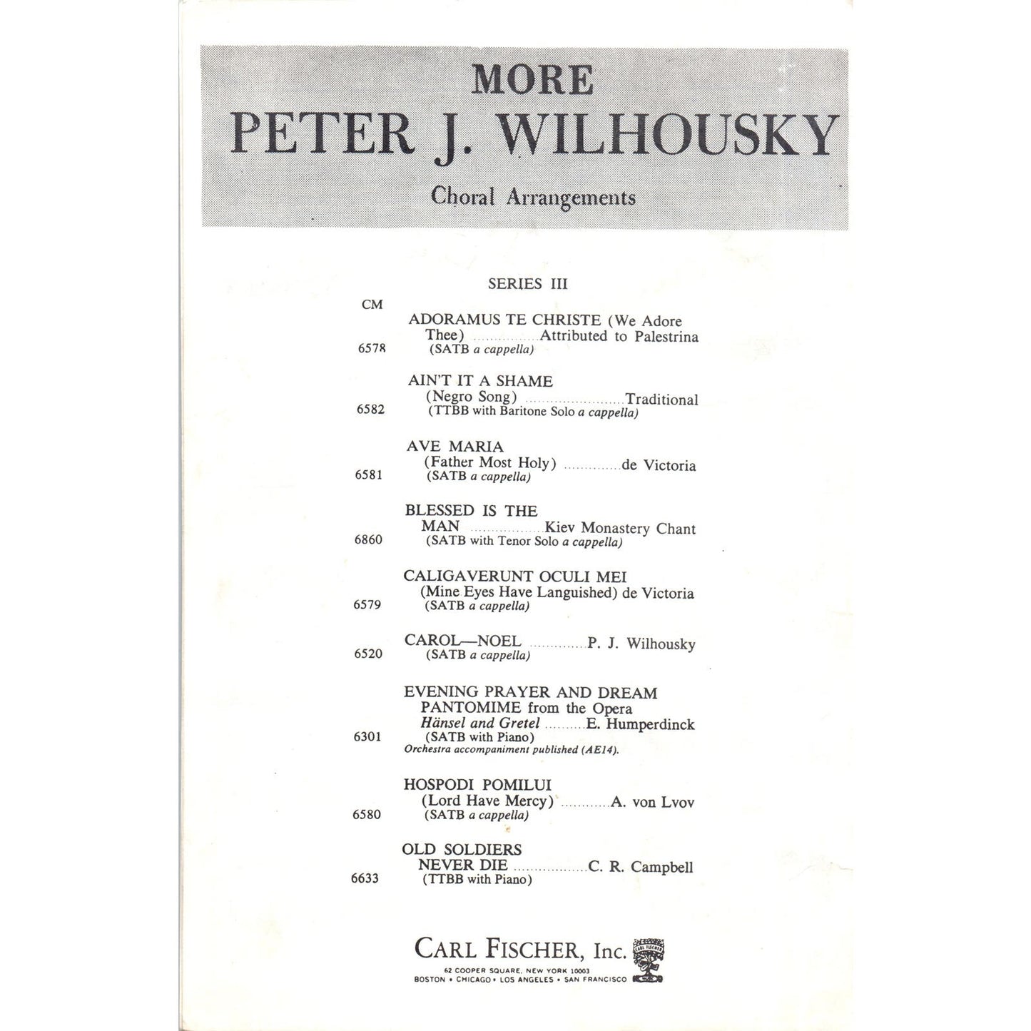 1940 Sheet Music Peter J. Wilhousky Carol of the Bells Choral Arrangements D10