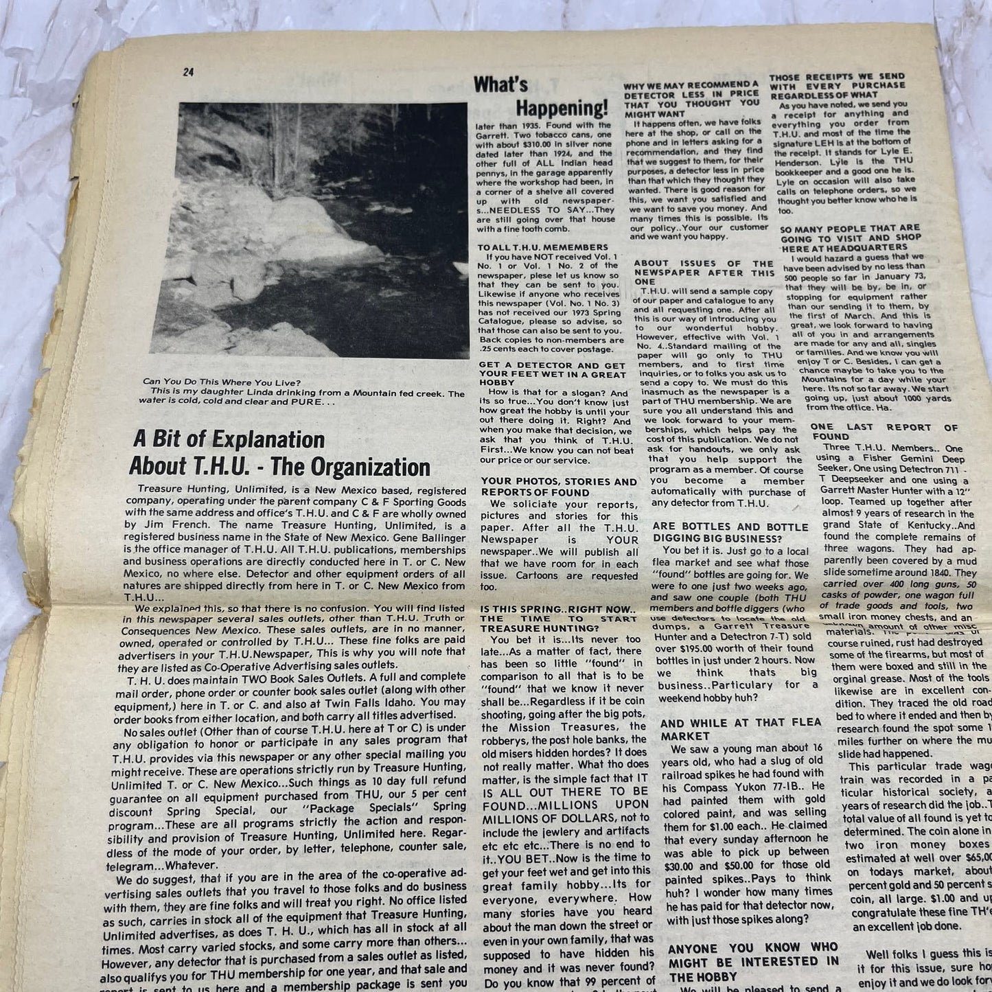 1973 Spring Treasure Hunting Unlimited Newsletter Gene Ballinger New Mexico M11