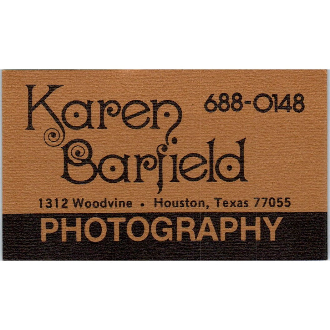 Karen Barfield Photography Houston TX Vintage Business Card SD8-B17