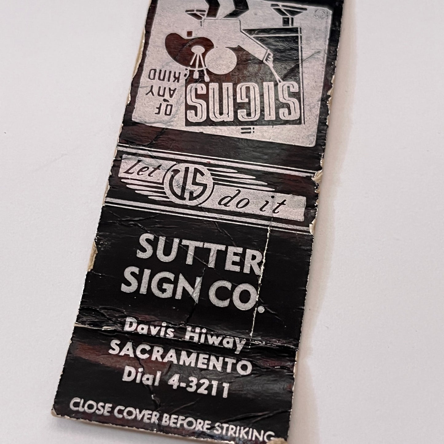 Sutter Sign Co Sacramento CA Vintage Matchbook Cover TB6-MB1-15