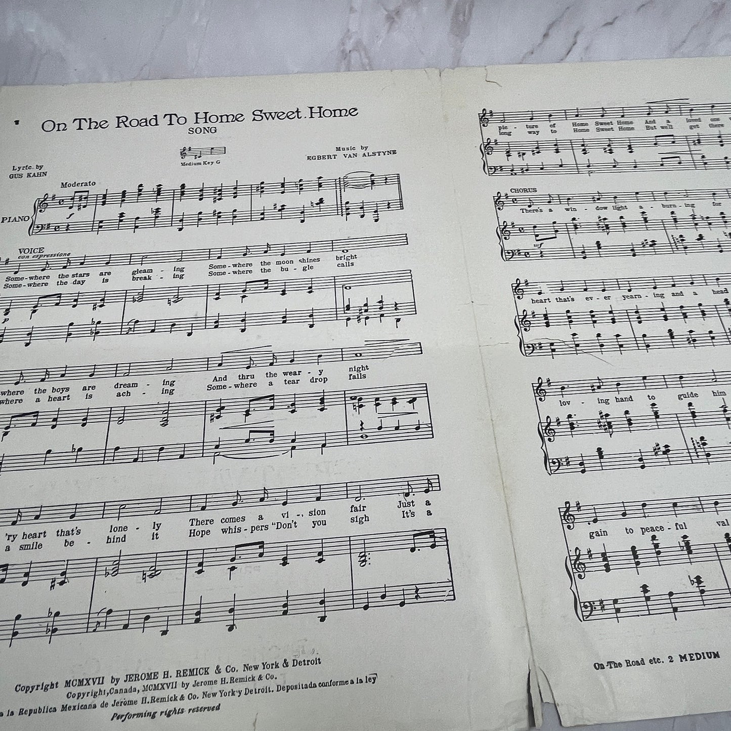 On The Road to Home Sweet Home Egbert Van Alstyne 1917 Sheet Music V16