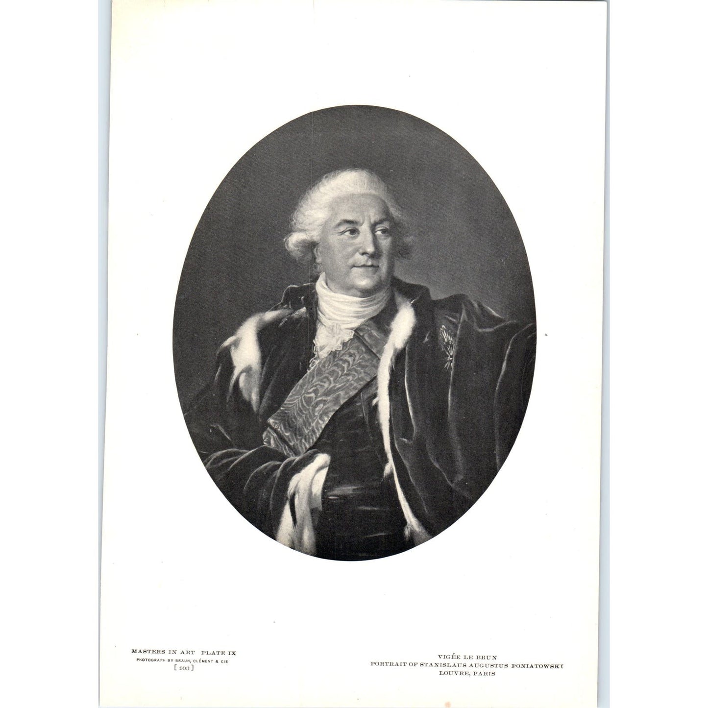 Portrait of Stanislaus Augustus Poniatowski - Vigée Le Brun c1905 Art Print D15