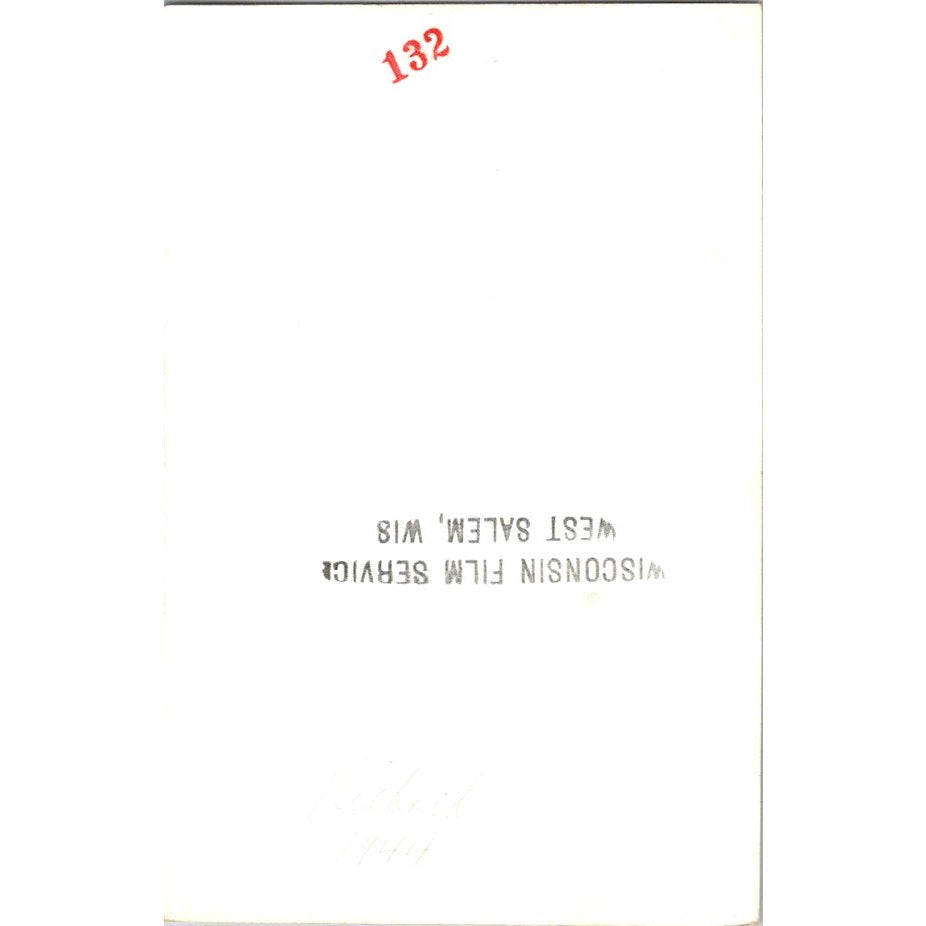 1944 Little Boy Richard With Snowman West Salem WI 4x6" Original Photo AI9-H4