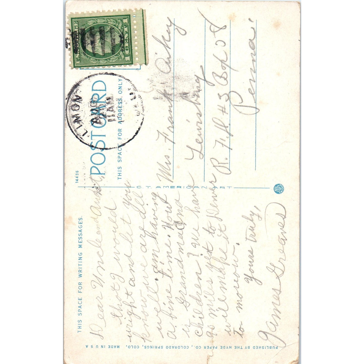 Pillars of Hercules South Cheyenne Canyon Colorado Antique Postcard PD8