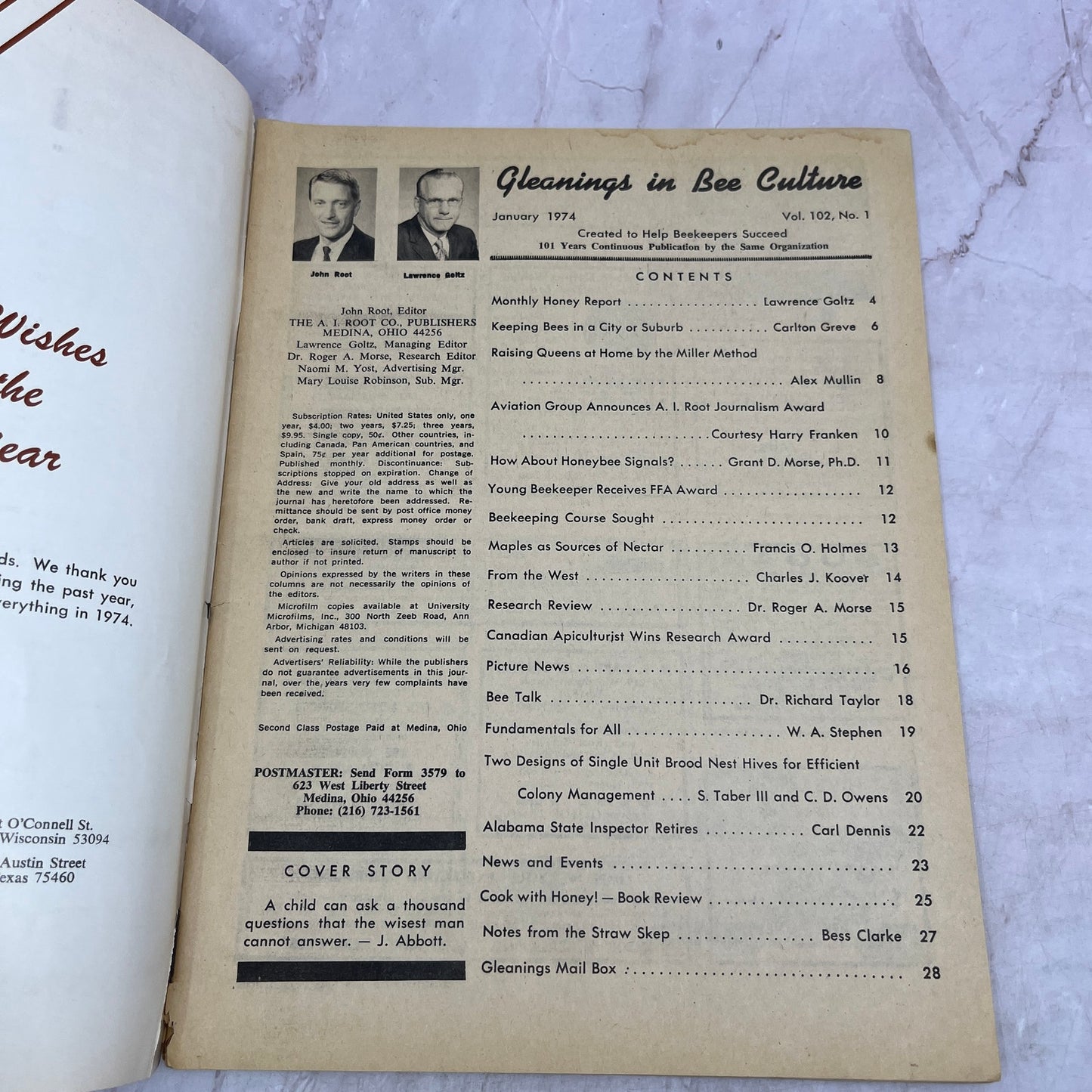 1974 Jan - Gleanings in Bee Culture Magazine - Bees Beekeeping Honey M33