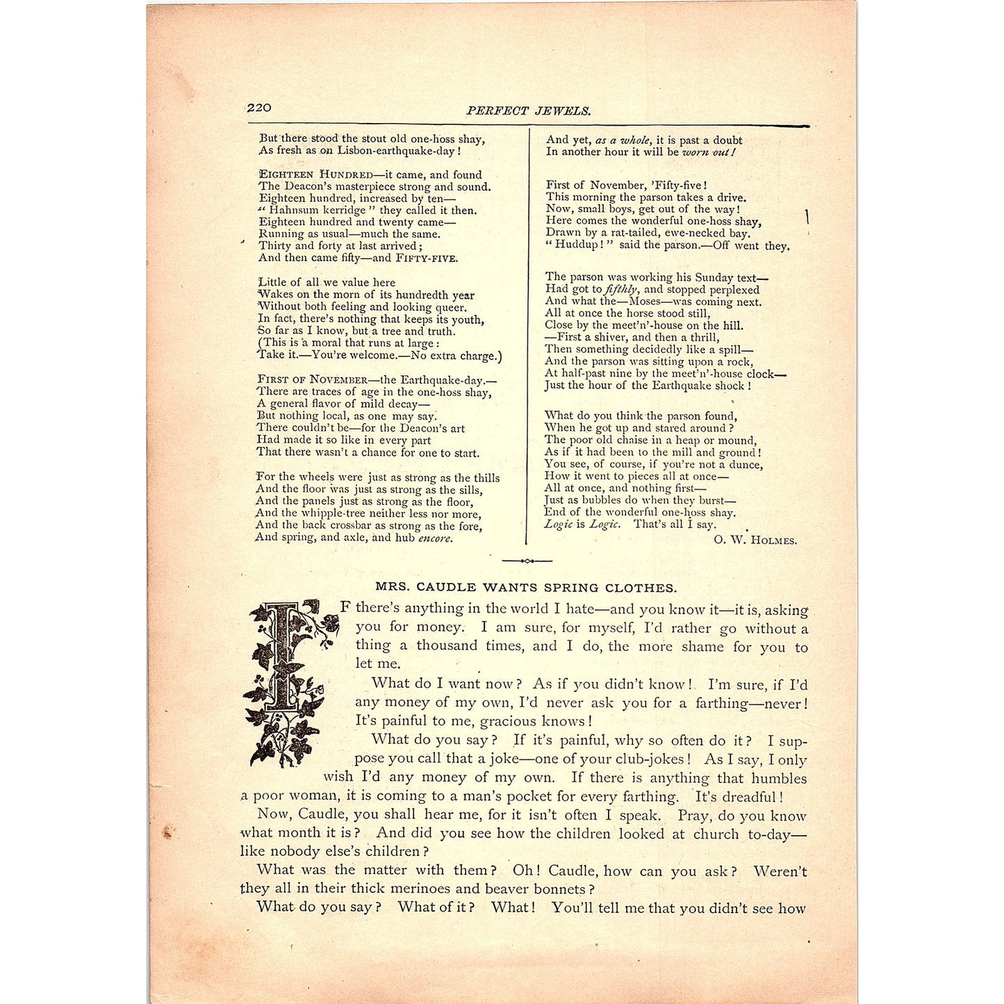 The Wonderful One-Hoss Shay - O.W. Holmes 1884 Poem TA5-CJ-2