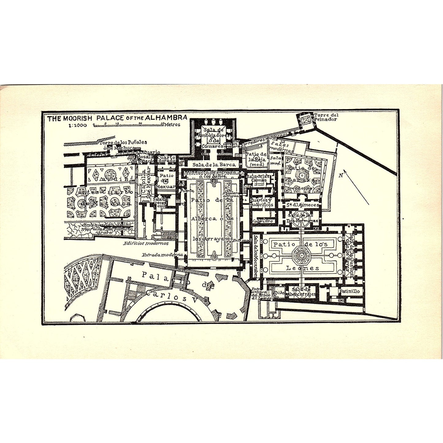 The Moorish Palace of the Alhambra 1905 Map SAG4-6
