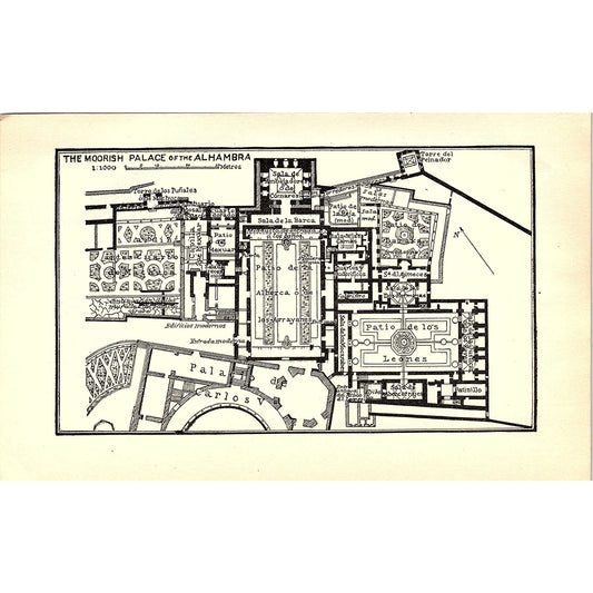 The Moorish Palace of the Alhambra 1905 Map SAG4-6