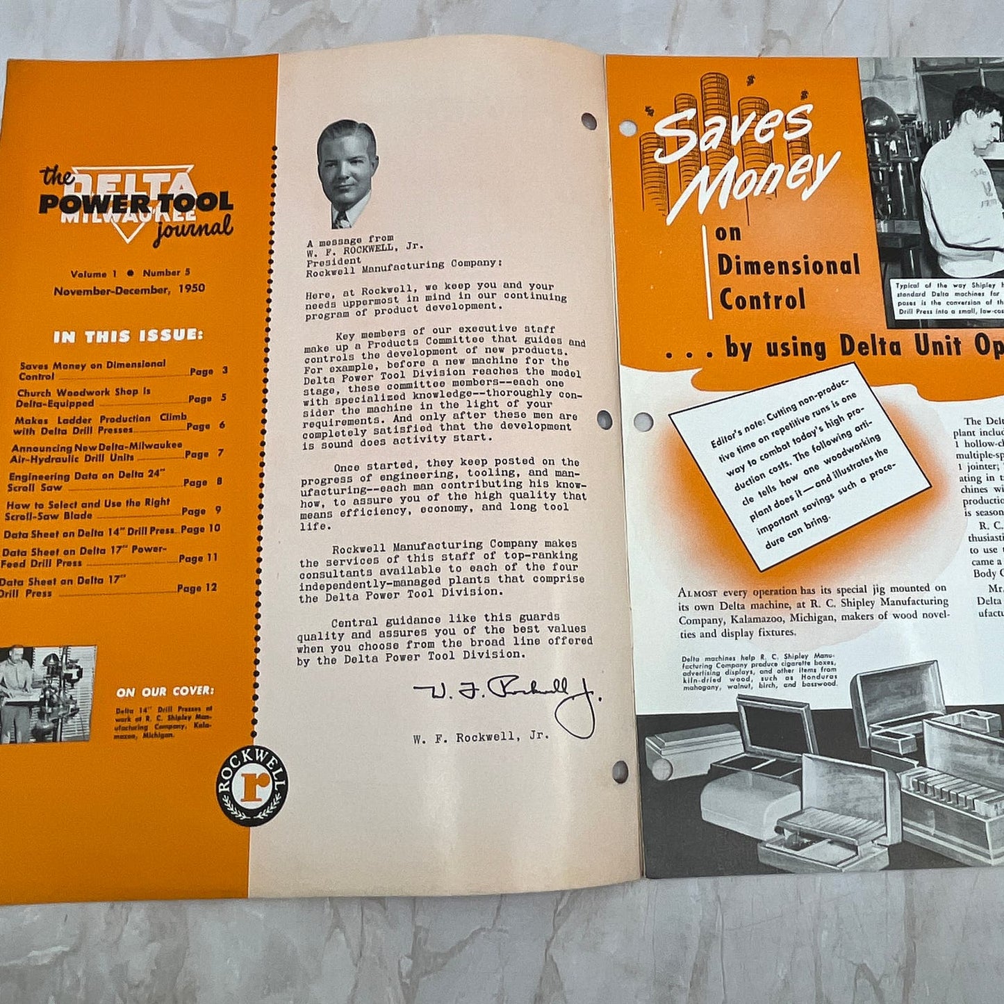 1950 Nov/Dec The Delta Power Tool Journal Newsletter Rockwell Woodworking TI9-P3