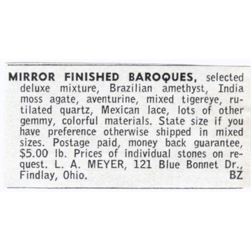 L.A. Meyer Mirror Finished Baroques Findlay Ohio 1964 Magazine Ad AK6-S8