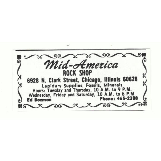 Mid-America Rock Shop Chicago IL 1971 Magazine Ad AD8-O2