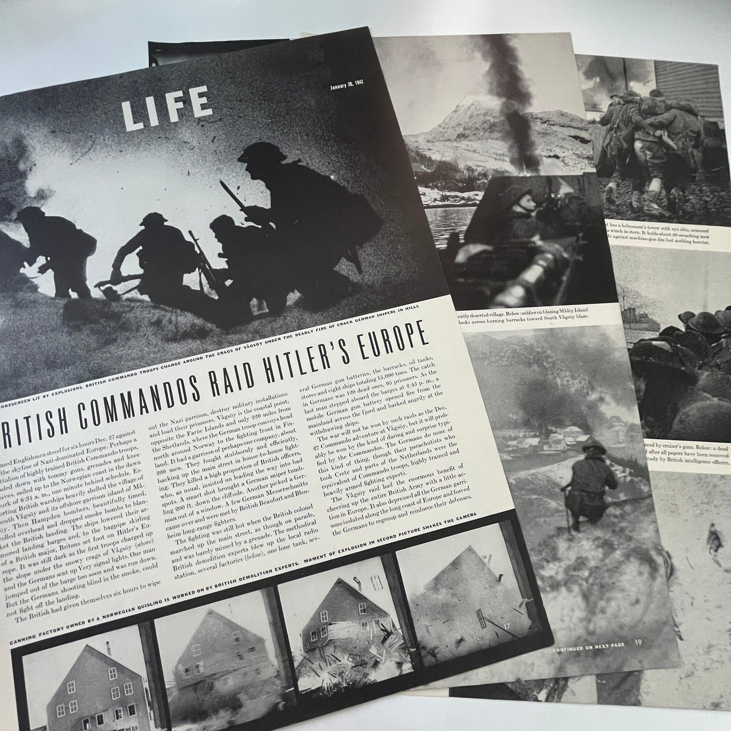 British Commandos Raid German Europe 3 Pages 1940s WWII Era Article V30-1