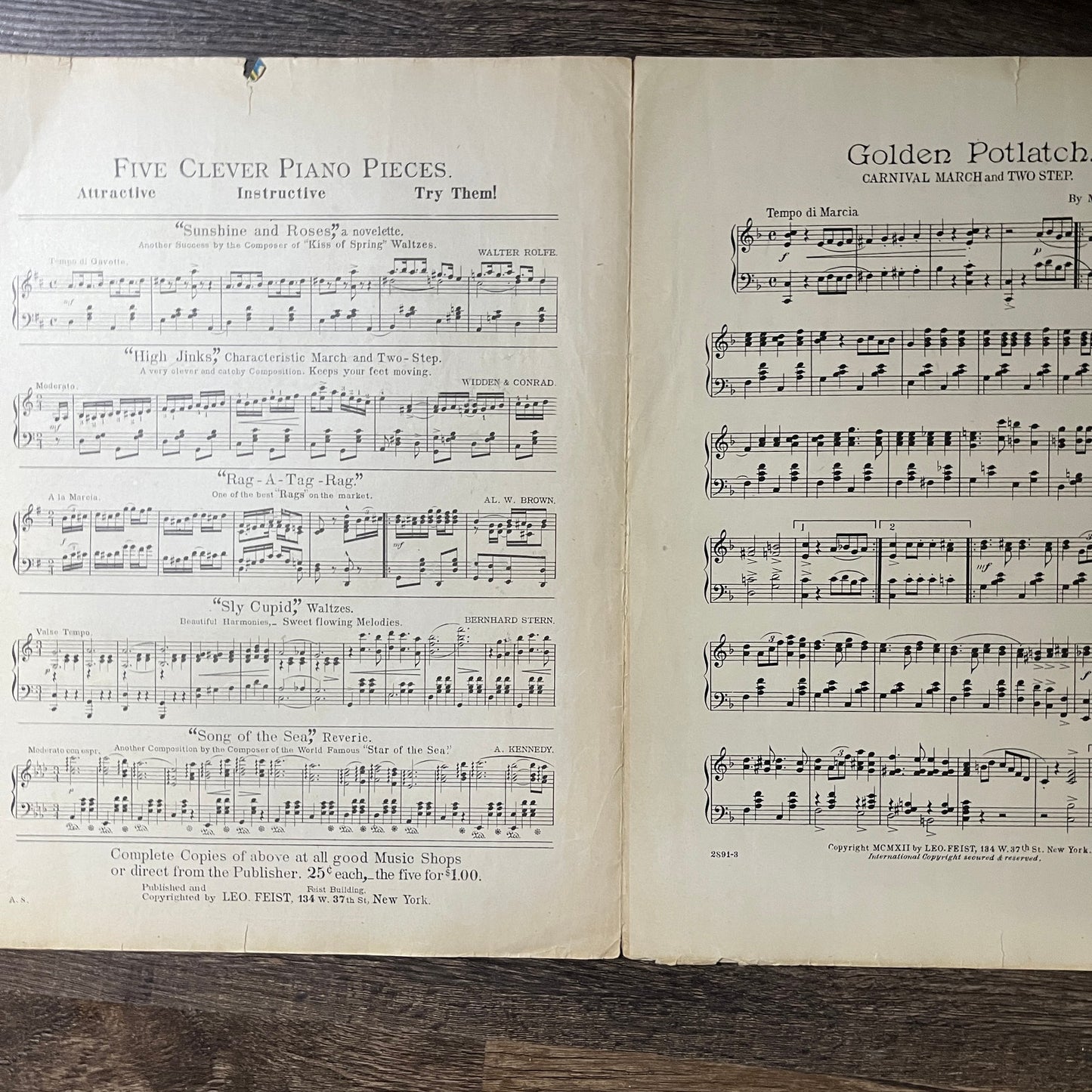 Golden Potlatch Carnival March & Two Step Festival Edition 1912 Sheet Music V13