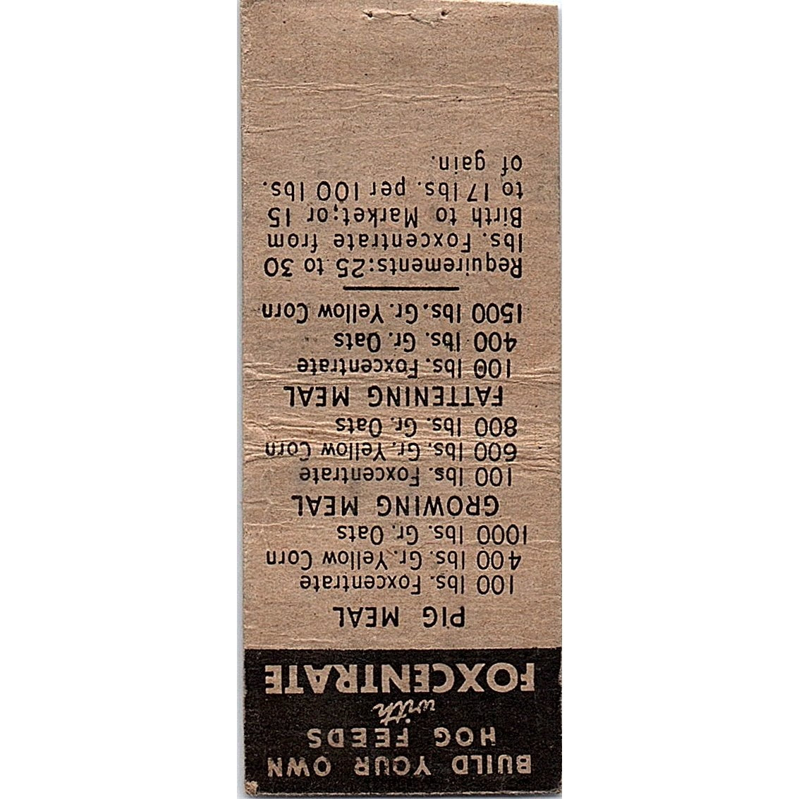 Arthur Ersfeld Foxbilt Feeds Salesman Farmington MN Vtg Matchbook Cover SC7-Y4