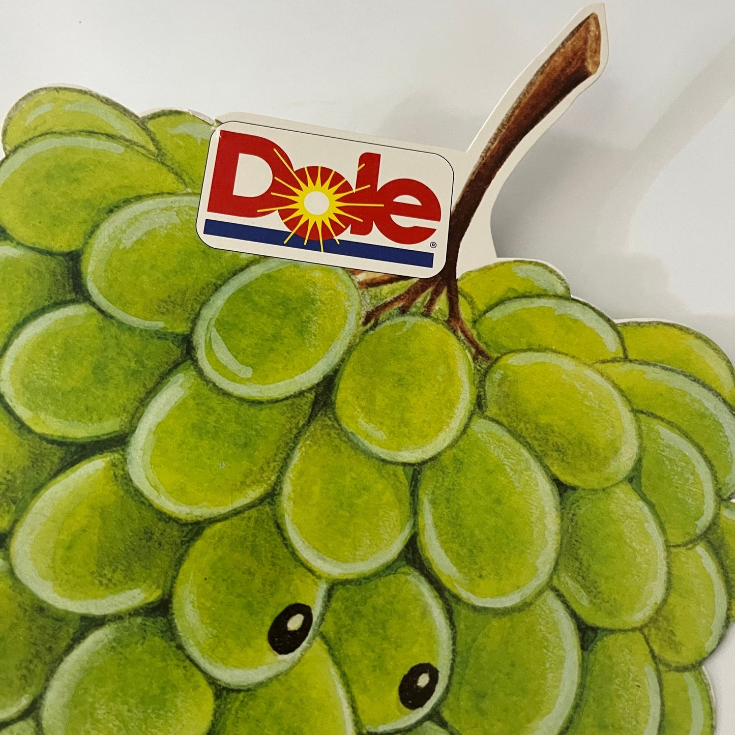 Original 1992 Dole Gus Grape Two Sided Advertising Store Display Sign 9x18"