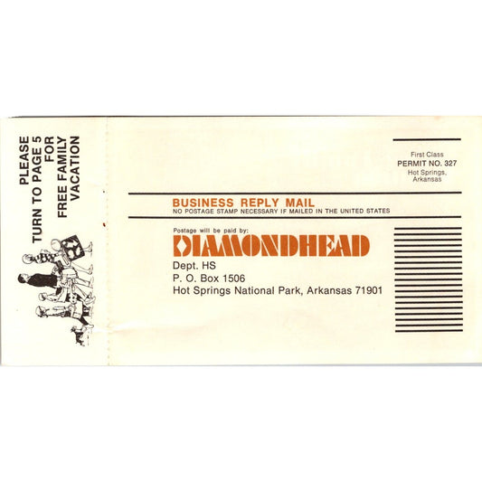 Diamondhead Hot Springs National Park Arkansas Vtg Postal Mailing Card AI9-M27