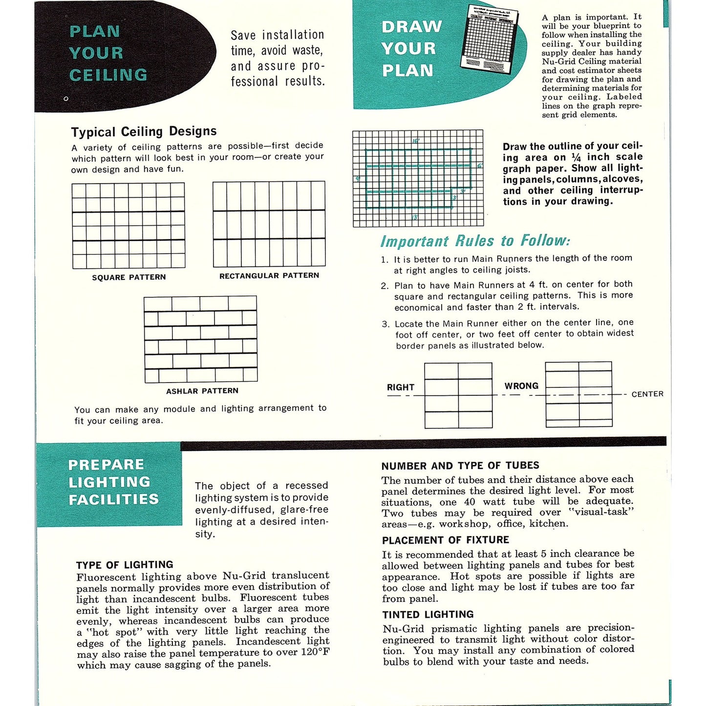 Nu-Grid Ceiling System 1950s Wood Conversion Co St Paul MN Brochure AG5-H5