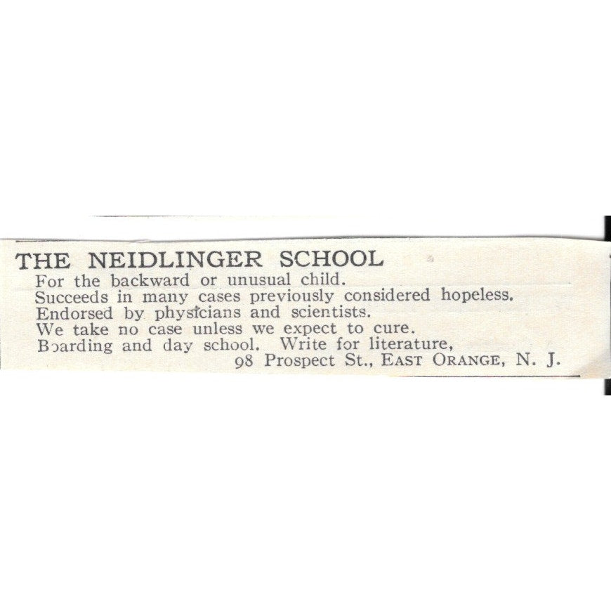 The Neidlinger School East Orange NJ c1920 Harper's Magazine Ad AG4-S6