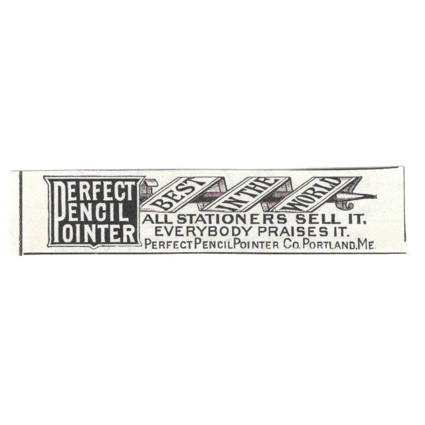 Perfect Pencil Pointer Co Portland Maine 1892 Ad AG2-S23