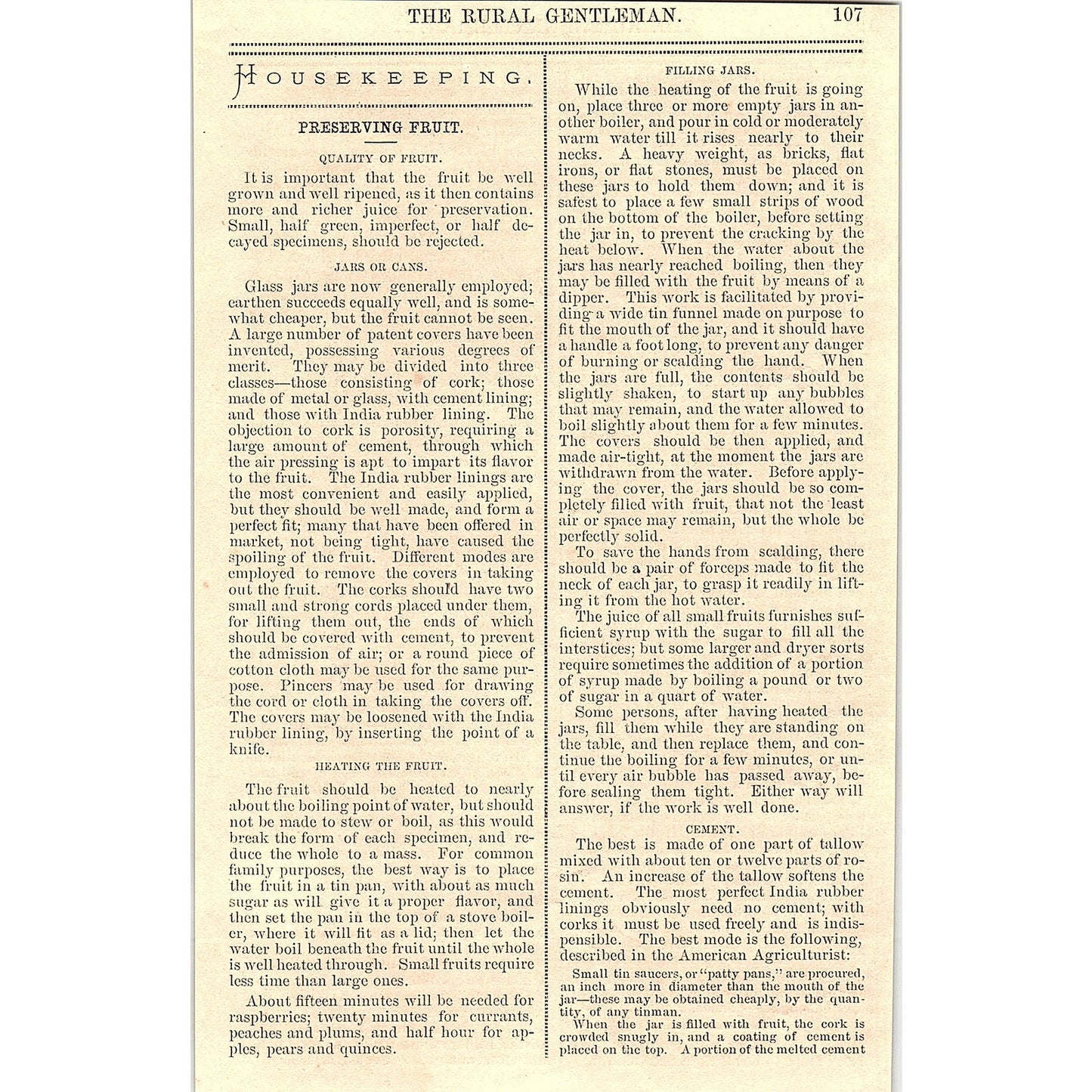 Preserving Fruit - American Fruit Culturisst 1867 Article AG9-5