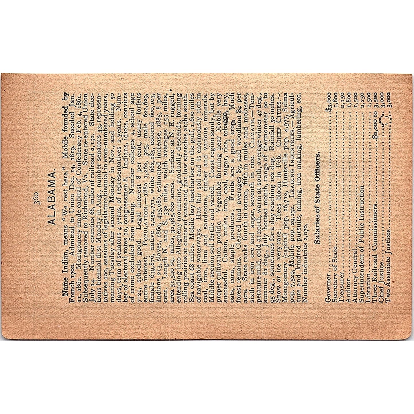 Antique 1889 Map of Alaska 1889 Pocket Map Engraving SAG4-H3