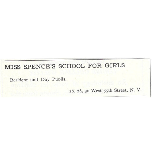 Miss Spence's School for Girls New York 1924 Magazine Ad AD8-O7