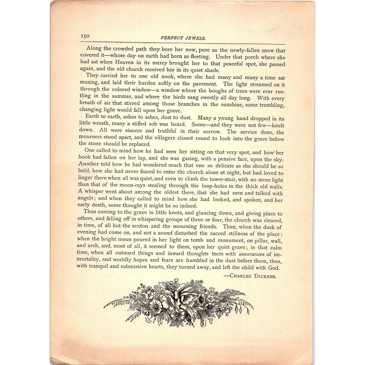Death of Little Nell Charles Dickens 2 Pages 1884 Poem TA5-CJ-4